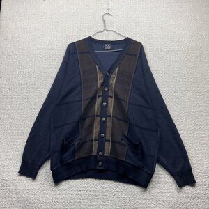 VTG 90's JF Knitwear Sweater Men  Wool Blend Cardigan Grandpa Button up Academia